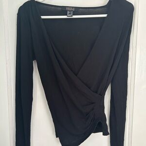 Forever 21 contemporary scoop neck black blouse size S